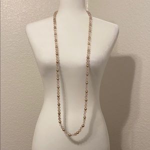 Long Pink Round Beaded Kenneth Lane Necklace